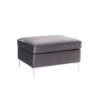 Ottoman with Velvet Upholstery and Metal Legs, Gray