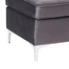 Ottoman with Velvet Upholstery and Metal Legs, Gray