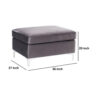 Ottoman with Velvet Upholstery and Metal Legs, Gray