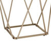End Table with Mirror Top and Open Geometric Base, Champagne Gold
