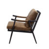 Accent Chair with Leatherette Seat and Tubular Frame, Brown