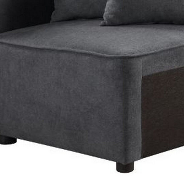 150220266991701ebd309.jpeg Modular Left Facing Chair with Loose Back Pillow, Gray