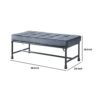 Bench with Button Tufted Seat and Pipe Style Metal Frame, Gray