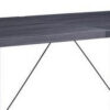 15022026699170db2190d.jpeg Dining Table with Rectangular Metal Inserted Top and Sled Base, Gray