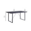 15022026699170de4d8b9.jpeg Dining Table with Rectangular Metal Inserted Top and Sled Base, Gray