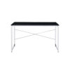 Writing Desk with X Shaped Crossbar Support, Black and White