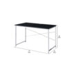 Writing Desk with X Shaped Crossbar Support, Black and White
