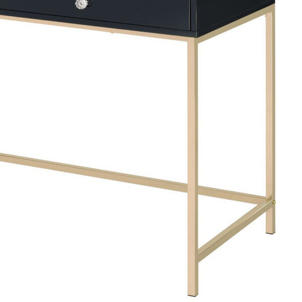 1502202669917159b3610.jpeg Writing Desk with 2 Storage Compartments, Black and Gold