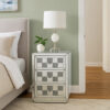 Accent Table with Self Closure and Safety Top Feature, White