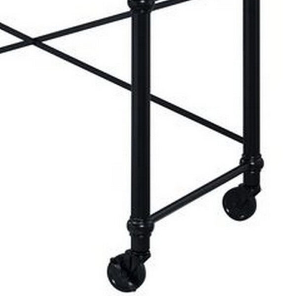 15022026699171d07d830.jpeg Writing Desk with Casters and Nail Accents, Black