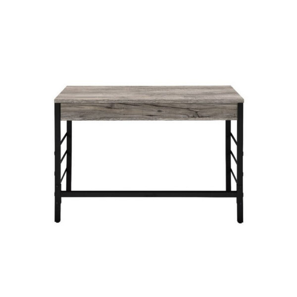 Built-in USB Port Writing Desk, Light Weathered Oak and Black