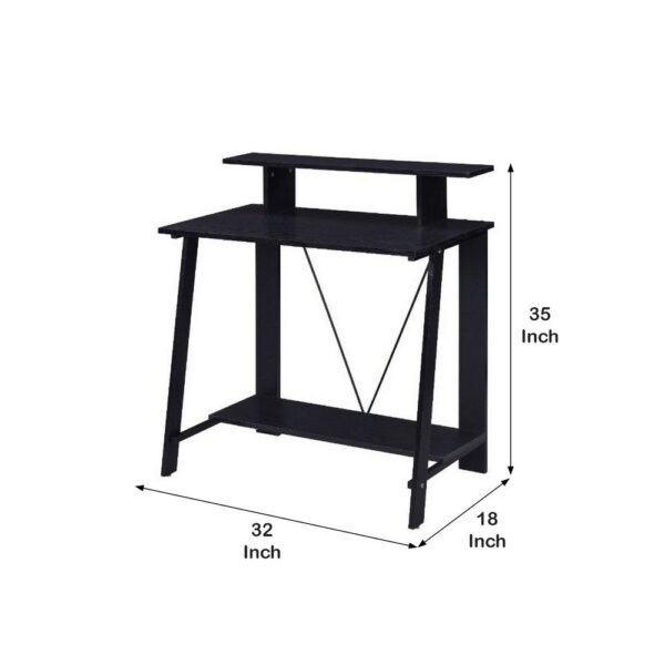 Writing Desk with V Shaped Frame, Black