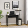 Computer Desk with Built In Bookshelf, Black