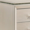 Nightstand with Textured 2 Drawers and Acrylic Legs, Pearl White