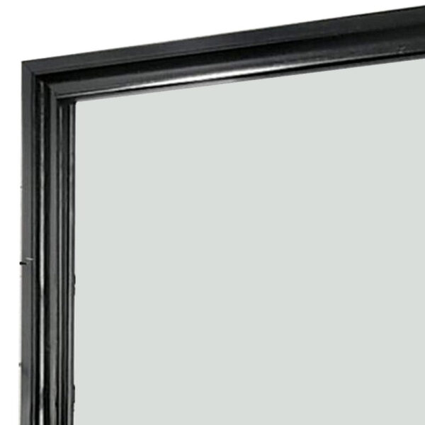 Mirror with Wooden Frame and Molded Detail, Black