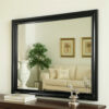 Mirror with Wooden Frame and Molded Detail, Black