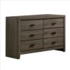 Dresser with Black Rectangular Pulls, Gray
