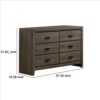 Dresser with Black Rectangular Pulls, Gray