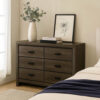 Dresser with Black Rectangular Pulls, Gray