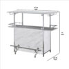 15022026699173fc156e2.jpeg Bar Table with Faux Marble and Chrome Finish, White and Silver