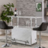 15022026699173fdace50.jpeg Bar Table with Faux Marble and Chrome Finish, White and Silver