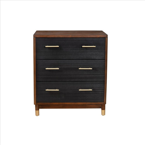 150220266991747203481.jpeg Chest with 3 Drawers and Round Legs, Brown and Black