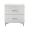 Nightstand with 2 Drawers and Bar Handle, White