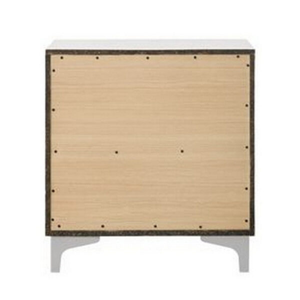 Nightstand with 2 Drawers and Bar Handle, White