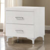 Nightstand with 2 Drawers and Bar Handle, White