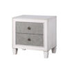 Nightstand with 2 Drawers and Diamond Handle, Gray