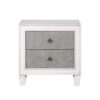 Nightstand with 2 Drawers and Diamond Handle, Gray