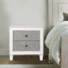 Nightstand with 2 Drawers and Diamond Handle, Gray