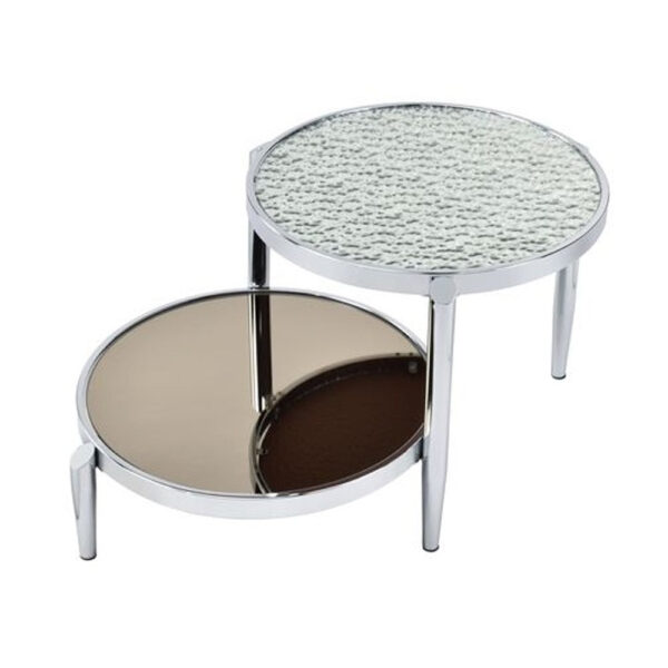 15022026699174b5a7855.jpeg Twin Top Coffee Table with Tubular Rounded Legs, Silver