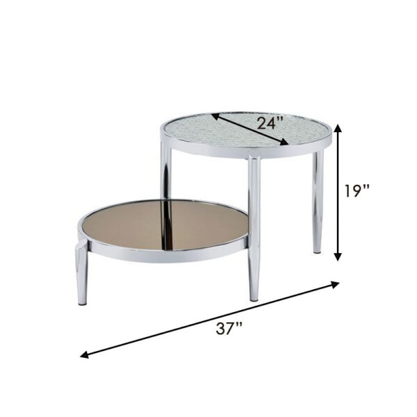 15022026699174bbb5696.jpeg Twin Top Coffee Table with Tubular Rounded Legs, Silver