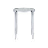 End Table with Tubular Rounded Legs and Frosted Glass Top, Silver