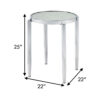 End Table with Tubular Rounded Legs and Frosted Glass Top, Silver