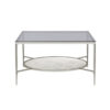 Coffee Table with Textured Round Shelf, Silver
