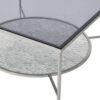 Coffee Table with Textured Round Shelf, Silver