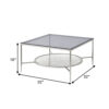 Coffee Table with Textured Round Shelf, Silver