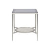 End Table with Textured Round Shelf, Silver