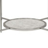 End Table with Textured Round Shelf, Silver