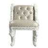 Vanity Stool with Nailhead Trim and Queen Anne Legs, White