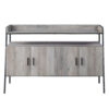 150220266991751e5d846.jpeg TV Stand with 2 Double Door Cabinet and Tubular Frame, Oak Gray