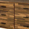 Dresser with 6 Drawers and Butcher Block Pattern, Brown