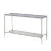 Sofa Table with Textured Obround Shelf, Silver