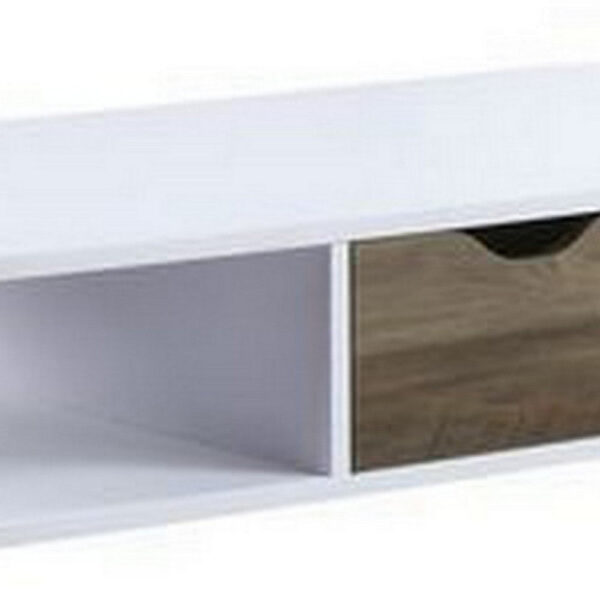Coffee Table with Melamine Paper Veneer Top and 1 Drawer, White