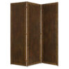 15022026699175a917242.jpeg Metal 3 Panel Screen with Textured Nub Head Accent Borders, Brown