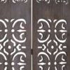 3 Panel Shinto Cut Out Design Foldable Room Divider, Brown