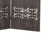 3 Panel Shinto Cut Out Design Foldable Room Divider, Brown