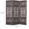 3 Panel Shinto Cut Out Design Foldable Room Divider, Brown